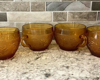 vintage amber tea glasses with cc maker make vintage amber tea glasses with cc maker make