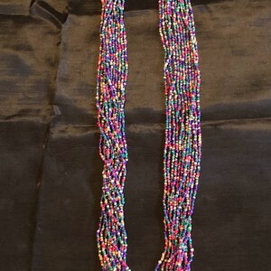 Vintage Native Indian American Necklace Seed Beads Multi Colored Bead Large Knot Colorful image 3