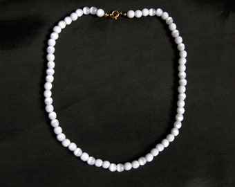 Light Blue Gemstone Necklace | Vintage Necklaces for Women | Birthstone Glass Beads Beaded Jewelry