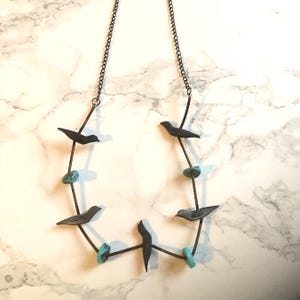 Vintage Southwest Bird Necklace | Heishi & Hand Carved Charm, 28 Inch