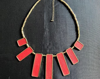 Red Necklaces Vintage Bib Collar Statement Necklace for Women