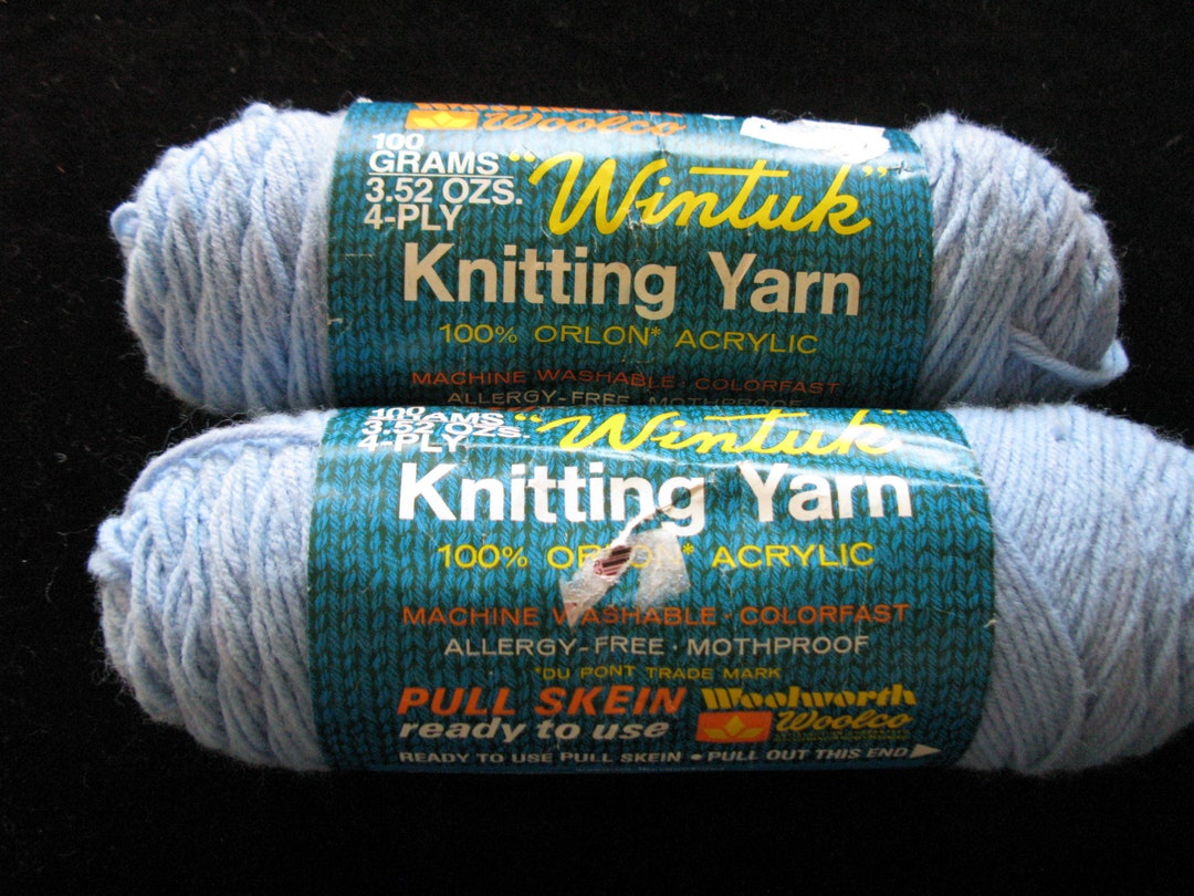Wintuk Yarn Med Blue Color Woolworth Woolco Knitting Yarn Etsy