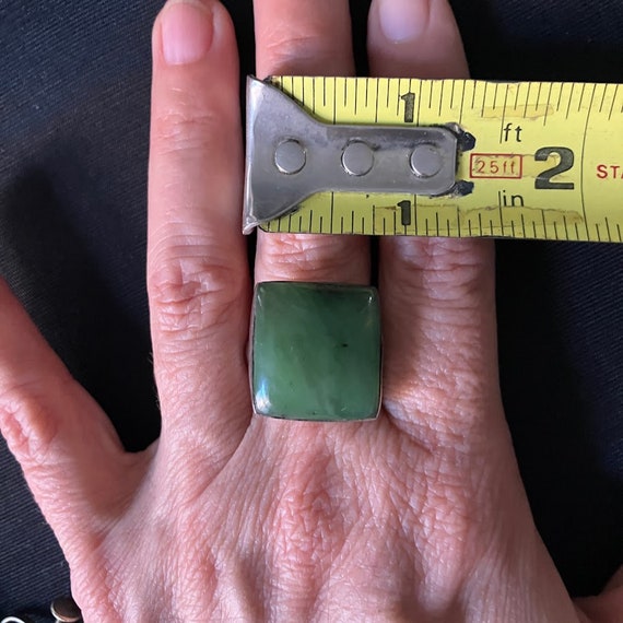 Vintage Green Jade Color Ring Could be Serpentine… - image 2