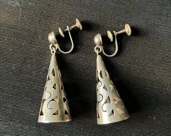 Taxco Mexico Silver Vintage Jewelry Earrings Stamped Galindo 925 Mexican Sterling Screw Backs