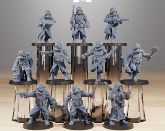 GrimGuard - Acolytes, mechanized infantry, post apocalyptic empire, usable for tabletop wargame.