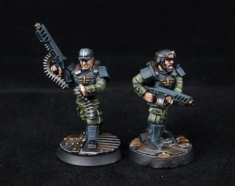 Rundsgaard - Sergeant with Machine Gun, imperial infantry, post-apocalyptic empire, usable for tabletop wargame.