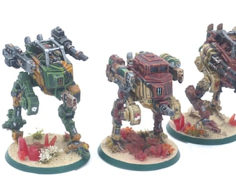 Imperial Army - Vibora patrol bipedal vehicles option Heavy Weapons, post apocalyptic empire, modular miniature usable for tabletop wargame.