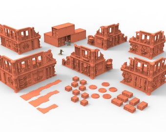 Industrial buildings bundle C usable for warmachine, infinity, scifi wargame...