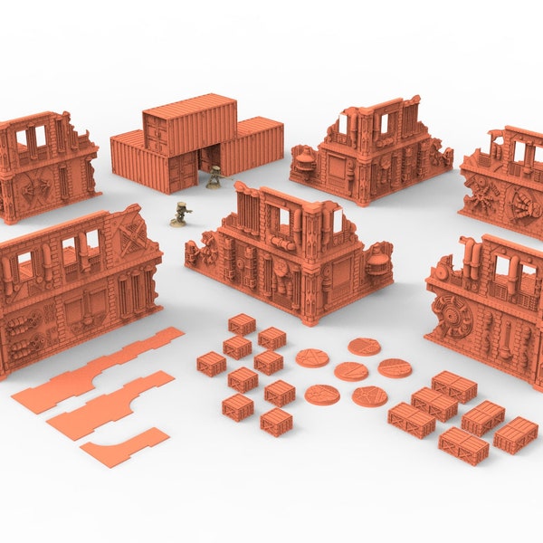 Batiments industriels bundle C utilisables pour warmachine, infinity, wargame scifi...