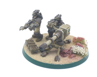 Imperial Army - Lanscannon, Heavy Support Weapons, infantry, post apocalyptic empire, modular miniatures usable for tabletop wargame.