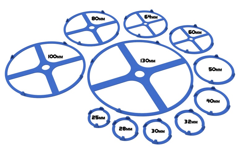 Lot of 25, 28, 30, 32, 40, 50, 60, 64mm base individual coloured squad marker circles usable for skirmish wargame... image 2