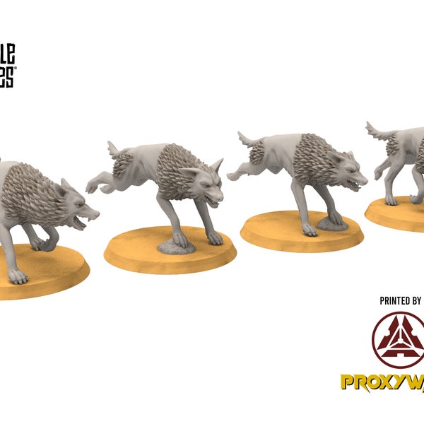 Orcs horde - Savage Warg wolves, Orc warriors warband, Middle rings miniatures pour wargame D&D, SDA...