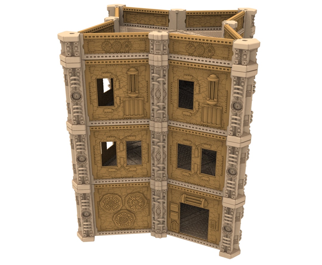 Pla In Building Commercial Outpost Latino Building Printed in PLA and Resin for ...