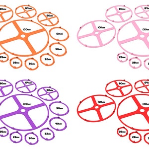 Lot of 25, 28, 30, 32, 40, 50, 60, 64mm base individual coloured squad marker circles usable for skirmish wargame... image 6