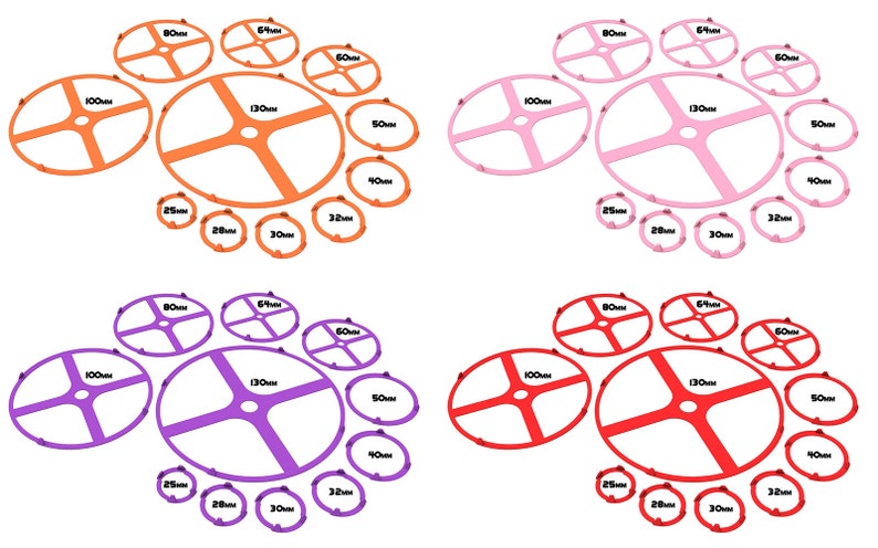 Lot of 25, 28, 30, 32, 40, 50, 60, 64mm base individual coloured squad marker circles usable for skirmish wargame... image 6