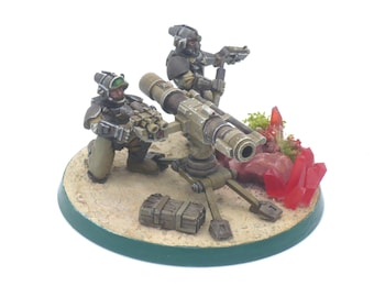 Imperial Army - Missile Launcher, Heavy Support Weapons, infantry, post apocalyptic empire, modular miniatures usable for tabletop wargame.