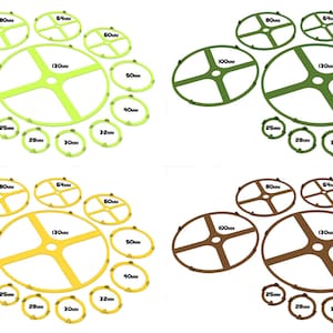 Lot of 25, 28, 30, 32, 40, 50, 60, 64mm base individual coloured squad marker circles usable for skirmish wargame... image 3
