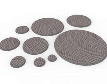 Civil - Lot of 25mm to 130mm round bases & textures usable for Oldhammer, saga, age of sigmar, confrontation, wargame...