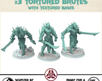 Dark city - Tortured Brutes, grotesque abominations, Modular convertible 3D printed miniatures Dark eldar drow