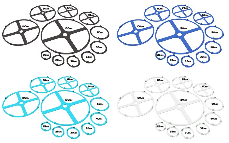 Lot of 25, 28, 30, 32, 40, 50, 60, 64mm base individual coloured squad marker circles usable for skirmish wargame... image 4