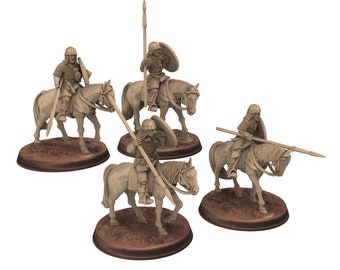 Dark Ages - Mounted Carolingian Hearthguard Elite Warriors Frank Empire, Miniatures 28mm, Wargame Historical Saga...Medbury miniature