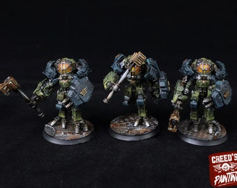 Rundsgaard - Orcus Exosuits, imperial infantry, post-apocalyptic empire, usable for tabletop wargame.
