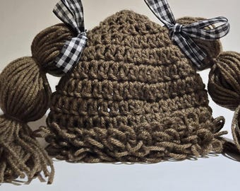 Crochet Cabbage Patch Doll Hat | Kids Wig, Halloween Costume - All sizes and colors
