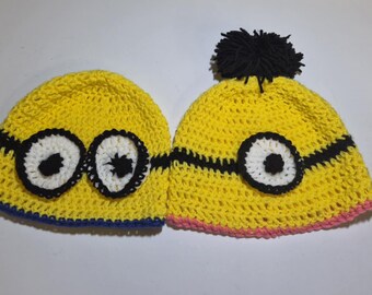 Crochet Minion Hat, Despicable Me Inspired, Halloween Costume