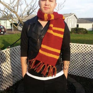 Wizard scarf, house scarf, wizard, witch costume, , maroon and gold, yellow and black, blue and grey, blue and bronze, green and grey scarf image 3