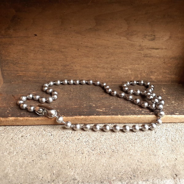 Large 6mm STAINLESS STEEL Ball Chain Necklace, Metal Beads, Men’s Women’s Unisex, Metal Pearls