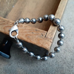 Chunky 8mm Stainless Steel Ball Chain Bracelet with Lobster Claw Clasp, Metal Beads, Men’s, Women’s, Unisex