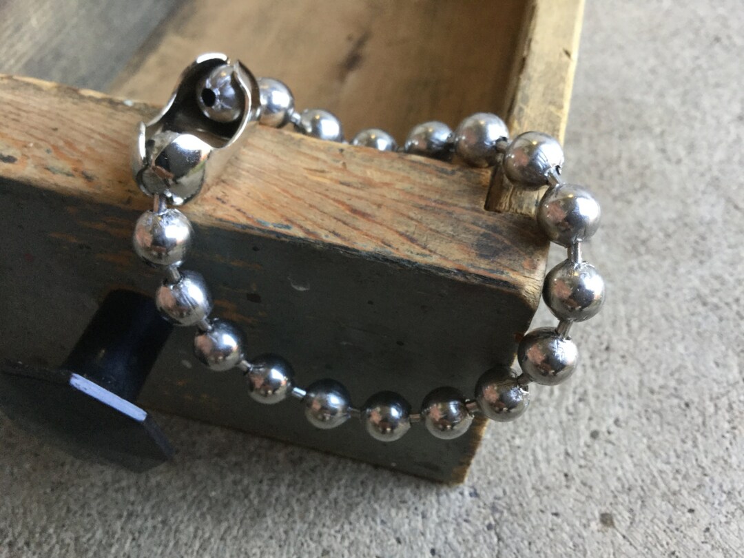 Chunky 8mm STAINLESS STEEL Ball Chain Bracelet, Metal Beads