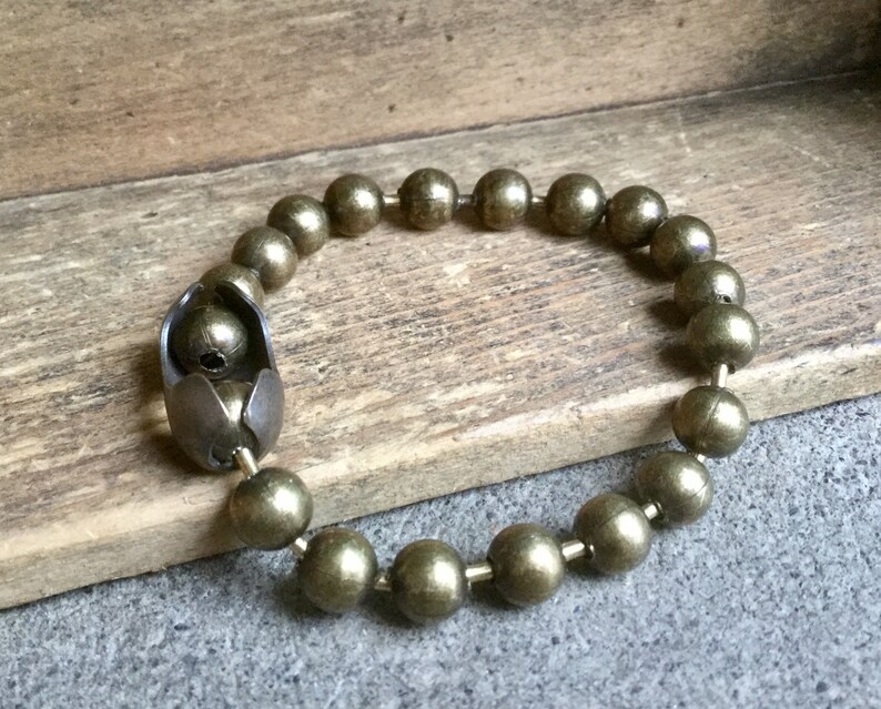 Chunky 8mm Solid BRASS Ball Chain Bracelet Metal Beads Etsy