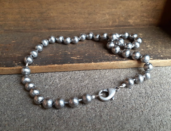 Stainless steel ball chain necklace with on sale lobster clasp
