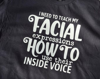 Camiseta com Expressões Faciais, Frase Engraçada e Sarcástica, Camiseta Unissex com Estampa Gráfica, Presente para Introvertidos com Humor