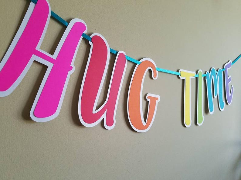 Hug Time Banner Trolls Party Troll Hug Time Princess Poppy | Etsy