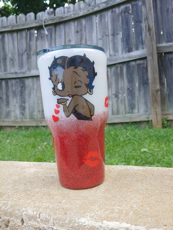 Betty Boop Inspired Tumbler Black Betty Boop Betty Boop Etsy