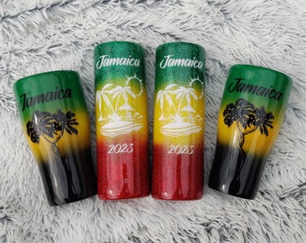 Jamaica Vacation Tumbler, Country Vacation, Summer Tumbler,  Vacay Cup, Glitter Tumbler, Personalized Tumbler, Vacation Cup, Travel Tumbler