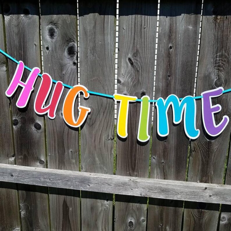 Hug Time Banner Trolls Party Troll Hug Time Princess Poppy | Etsy