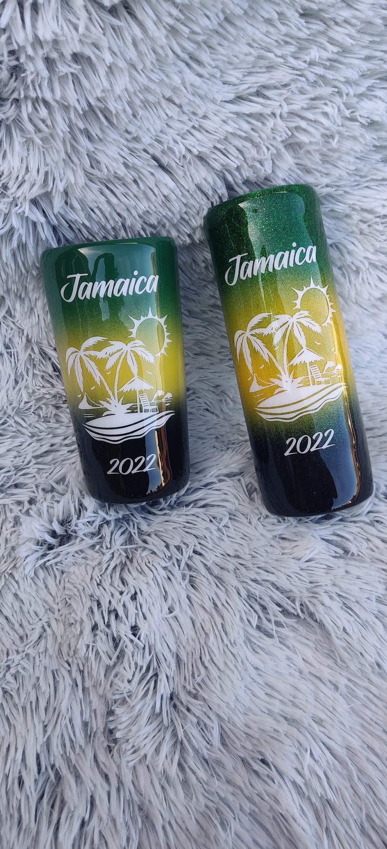 Jamaica Themed Doublewall Vacuumsealed Tumbler Glitter Etsy