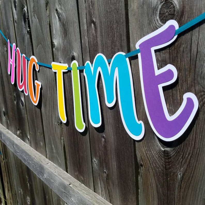 Hug Time Banner Trolls Party Troll Hug Time Princess Poppy | Etsy