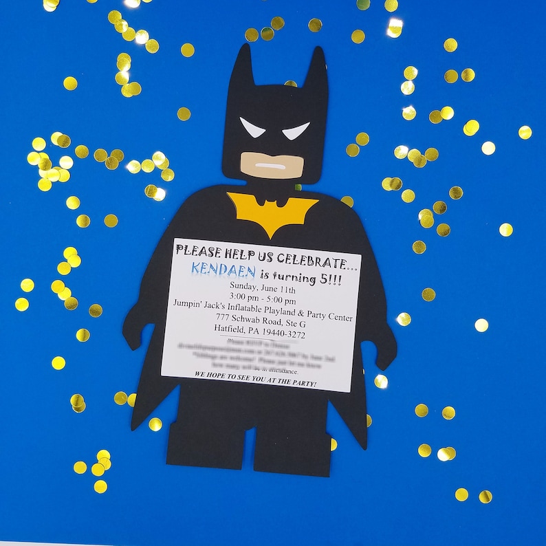 Batman Birthday Invitations Batman Invitations Batman Etsy