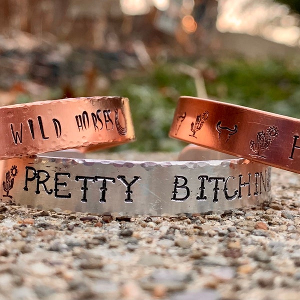 Western Hand stamped cuffs