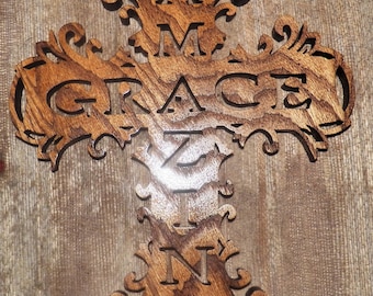 amazing grace cross large 16x11 inches