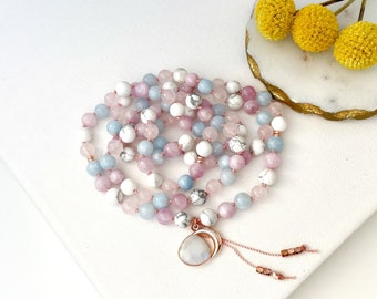 Goddess Mala Necklace with Carnelian Citrine Amethyst Mala Beads \u2022 Yoga Gift for Her \u2022 108 Prayer Beads