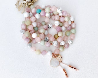 Goddess Mala Necklace with Carnelian Citrine Amethyst Mala Beads \u2022 Yoga Gift for Her \u2022 108 Prayer Beads