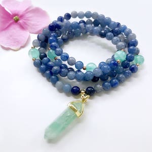 Aventurine Mala Necklace, 108 Mala Beads, Mala Necklace, Mala, Blue Aventurine Necklace, Meditation Beads, Mala Beads, Mala Prayer Beads