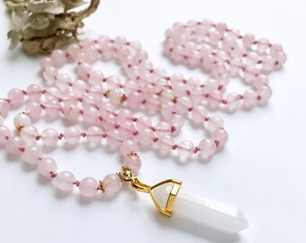 FIGHT LIKE a GIRL Pink Mala Breast Cancer Awareness 108 Mala