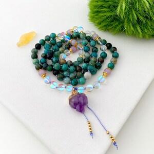 Truth Goddess Mala Necklace With Mystic Aura Quartz - Etsy