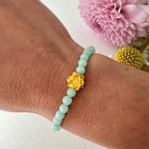 Jade Bracelet • Mala Bracelet • Dainty Beaded Elastic Bracelet • Genuine Natural Green Jade • Delicate Layering Stacking Gemstone Bracelet